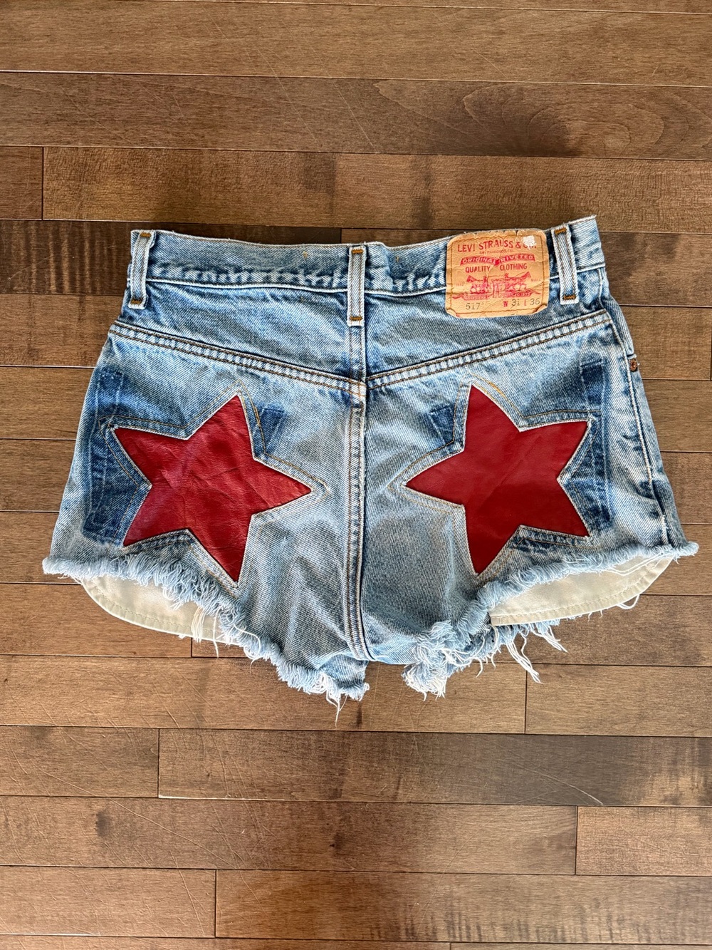 Levi's x Nasty Gal After Party Re-Done Vintage Denim Red Star Shorts